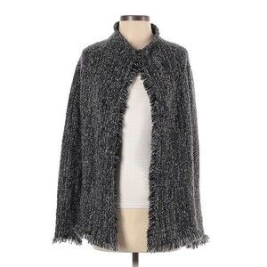 Velvet By Graham & Spencer Tweed Knit Open Front Cardigan Sweater Small